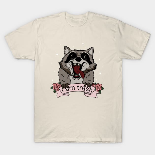 Raccoon - I am trash T-Shirt by valentinahramov